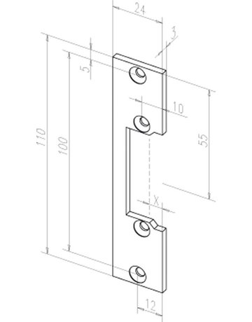 Bild Türrahmen -Elektro-Türöffner 118, mit Flachschließblech, 10-24V - effeff-2
