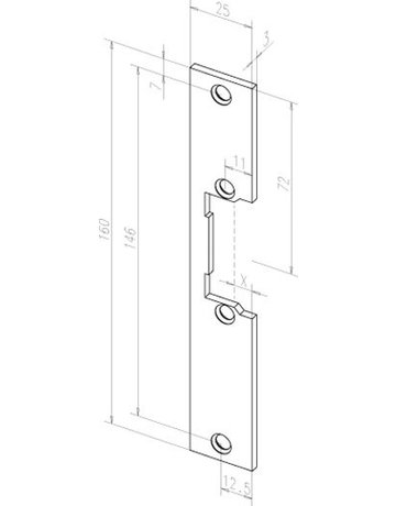 Bild Fluchttüröffner 332.80, mit Flachschließblech, 25x160mm, 12V DC - effeff-2