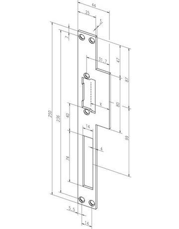 Bild Türrahmen -FH-Türöffner 118F.23, mit Lappenschließblech, 10-24V AC/DC - effeff-2