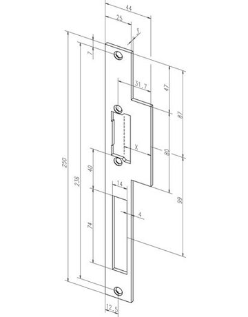 Bild Türrahmen -FH-Türöffner 118F.13, mit Lappenschließblech, 10-24V AC/DC - effeff-2