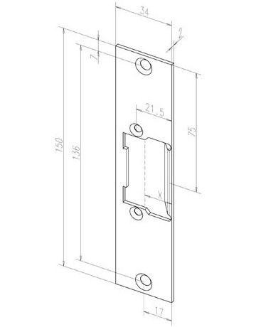 Bild Türrahmen -FH-Türöffner 142UF, mit Flachschließblech, 12-24V AC/DC - effeff-2