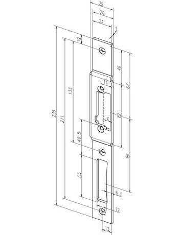 Bild Türrahmen -FH-Türöffner 118F.13, mit Flachschließblech, 10-24V AC/DC - effeff-2