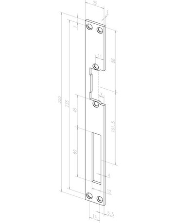 Bild Türrahmen -FH-Türöffner 142UR, mit Flachschließblech, 12-24V AC/DC - effeff-2