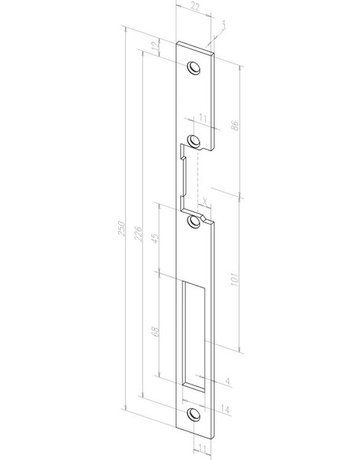 Bild Türrahmen -FH-Türöffner 118FRR, mit Flachschließblech, 10-24V AC/DC - effeff-2