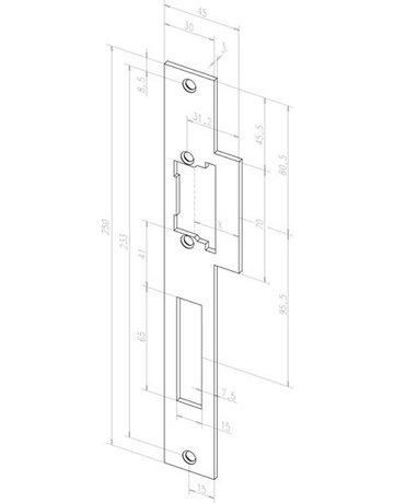 Bild Türrahmen -FH-Türöffner, mit Lapp.SB, Edelstahl 143.10, DIN Links, 12-24V AC/DC - effeff-2