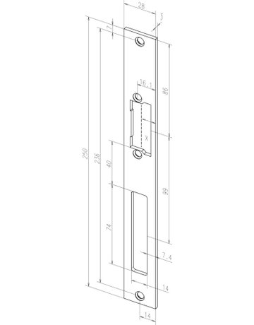 Bild Türrahmen -FH-Türöffner 118F.13, mit Flachschließblech, 10-24V AC/DC - effeff-2