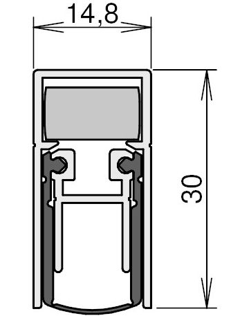 Bild Athmer Türdichtung Schall-Ex Duo L-15 WS inkl. Zubehör 5435 958 mm-1