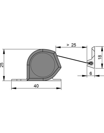 Bild Fingerschutz Nr-25 Bandgegenseite silber Standardlänge 1925 mm, Tuch schwarz-1