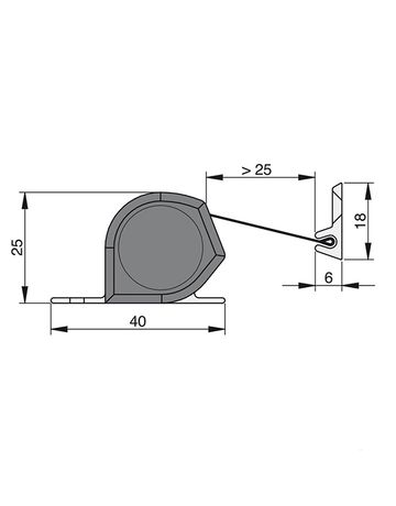 Bild Fingerschutz Nr-25 Bandgegenseite silber Standardlänge 1925 mm, Tuch schwarz-2