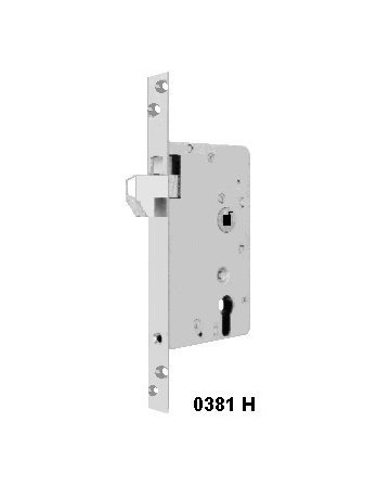 Bild Schiebetürschloss 0381 PZ72/9,D80,F24x260ktg,NiSi - BKS-0