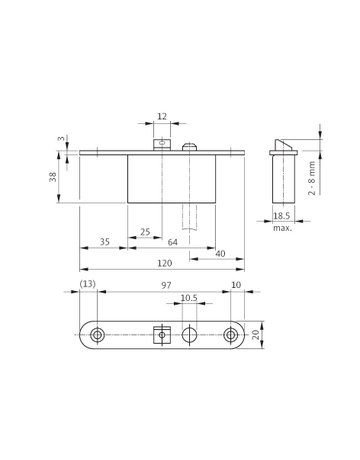 Bild Schaltschloss B 1595 F24x120rd,D80+100,ER matt - BKS-1