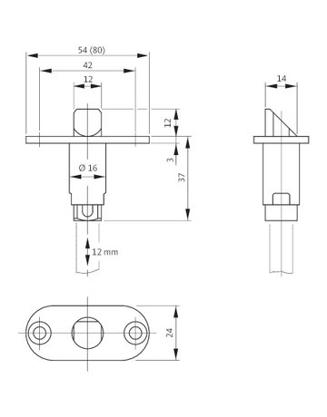 Bild Schnappriegel B 1796 20x80rd,verzinkt - BKS-1