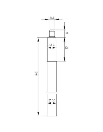 Bild Treibriegelstange B 9006 massiv,Ø10x1.187mm,vz,M6-2