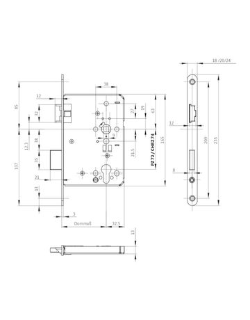 Bild Fallenschloss B-12060 PZW72/9,D65,F24x235rd,ER,DR - BKS-1