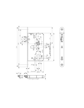 Bild PA-Fallen-Schloss B-21100 PZ72/9,D65,F20x235rd,ER,DL,Panikausführung B-1