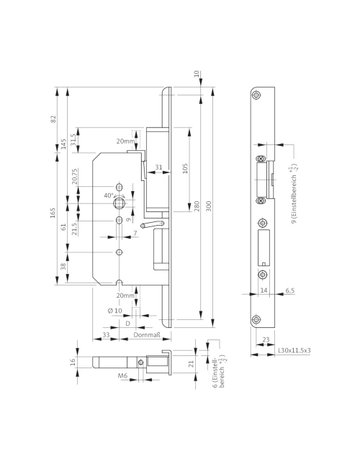 Bild Treibriegelschloss B 2397 AUTO UG/9,D80,o.Stulp - BKS-1