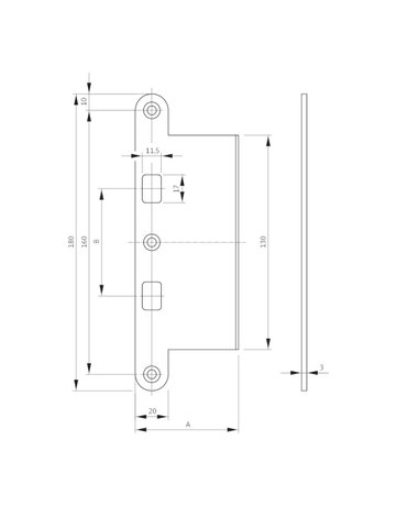 Bild Lappenschließblech B 9000 20/34x180x3 rd,edelstahl - BKS-1
