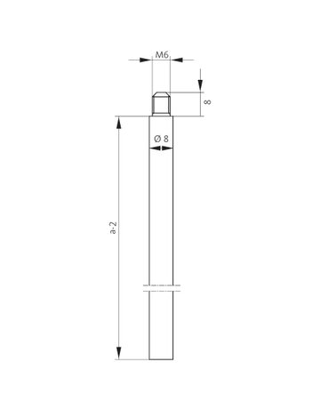 Bild Treibriegelstange B 9006 massiv,Ø8x1.187mm,vz,M6 - BKS-0