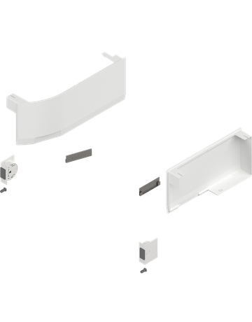 Bild AVENTOS HK top Hochklappe, Abdeckkappe AVENTOS HK top (inkl. Auslöseschalter zum Einbohren, beigepackt), glatt, links/rechts, für SERVO-DRIVE, seidenweiss/inox-g. - Blum-1