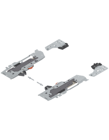 Bild Set (TIP-ON BLUMOTION Einheit + Mitnehmer + Adapter), für TANDEMBOX, Typ S0, NL=270-300 mm, Gesamtgewicht des Auszugs=0-10 kg, links/rechts, weiss-0