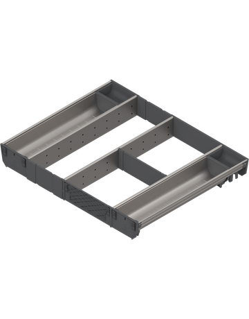 Bild ORGA-LINE Kombi-Set (vollausfüllend), für TANDEMBOX Schubkasten, NL=450 mm, KB=600 mm, inox-gebü/staubgr - Blum-0