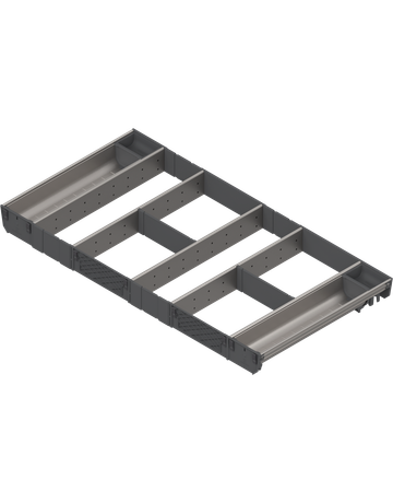 Bild ORGA-LINE Kombi-Set (vollausfüllend), für TANDEMBOX Schubkasten, NL=450 mm, KB=900 mm, inox-gebü/staubgr - Blum-0