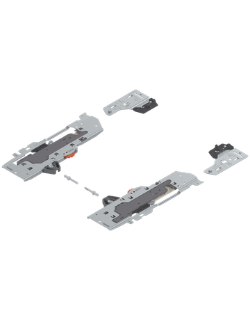 Bild Set (TIP-ON BLUMOTION Einheit + Mitnehmer + Adapter), für TANDEMBOX, Typ S1, NL=270-300 mm, Gesamtgewicht des Auszugs=10-20 kg, links/rechts, R7035 lichtgrau-0