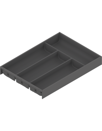 Bild AMBIA-LINE Besteckeinsatz, für LEGRABOX/MERIVOBOX Schubkasten, Kunststoff / Stahl, 4 Besteckfächer, NL=450 mm, Breite=300 mm, oriongrau matt - Blum-1