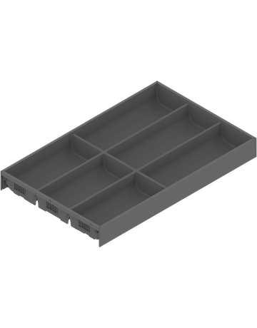 Bild AMBIA-LINE Besteckeinsatz, für LEGRABOX/MERIVOBOX Schubkasten, Kunststoff / Stahl, 6 Besteckfächer, NL=500 mm, Breite=300 mm, oriongrau matt - Blum-1