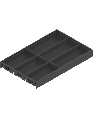 Bild AMBIA-LINE Besteckeinsatz, für LEGRABOX/MERIVOBOX Schubkasten, Kunststoff / Stahl, 6 Besteckfächer, NL=500 mm, Breite=300 mm, carbonschwarz matt - Blum-1