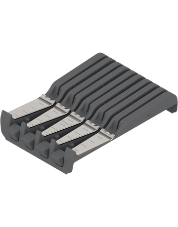 Bild ORGA-LINE Messerhalter, für 4 große und 5 kleine Messer, Breite=177.5 mm, inox-gebü/staubgr - Blum-0