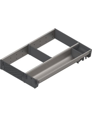 Bild ORGA-LINE Kombi-Set (teilausfüllend), für TANDEMBOX Schubkasten, NL=450 mm, KB=400 mm, Breite=289 mm, inox-gebü/staubgr - Blum-0