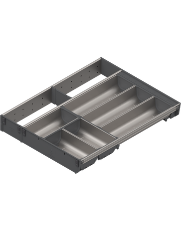 Bild ORGA-LINE Kombi-Set (teilausfüllend), für TANDEMBOX Schubkasten, NL=500 mm, KB=500 mm, Breite=377 mm, inox-gebü/staubgr - Blum-0