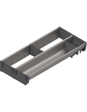 Bild ORGA-LINE Kombi-Set (teilausfüllend), für TANDEMBOX Schubkasten, NL=450 mm, KB=350 mm, Breite=200 mm, inox-gebü/staubgr - Blum-0