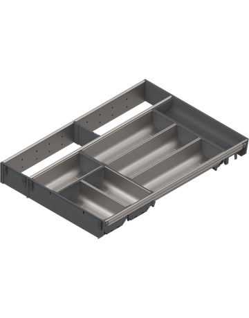 Bild ORGA-LINE Kombi-Set (teilausfüllend), für TANDEMBOX Schubkasten, NL=550 mm, KB=500 mm, Breite=377 mm, inox-gebü/staubgr - Blum-0