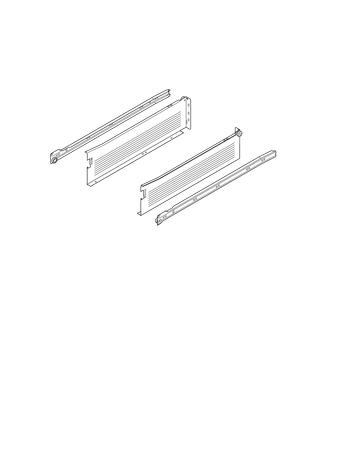 Bild METABOX Stahlzarge, K (118 mm), Teilauszug, NL=450 mm, Schraubversion, links/rechts, R9001 cremeweiss - Blum-1