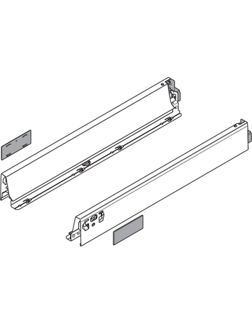 Bild TBX N-Zargen (68 mm) NL=500 mm, weißaluminium - Blum-1