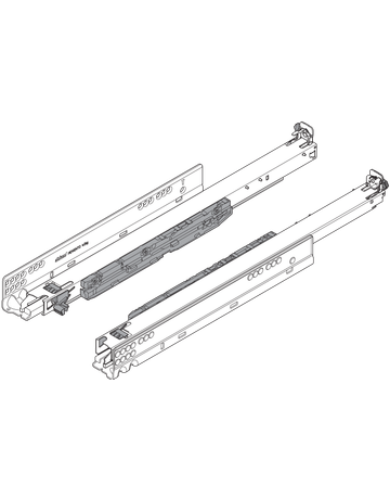 Bild MOVENTO mit BLUMOTION S, Vollauszug, Führung, 40 kg, NL=350 mm, für Kupplung, links/rechts, verzinkt-1