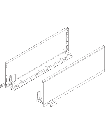 Bild LEGRABOX Zarge, Höhe C (177 mm), NL=550 mm, links/rechts, für LEGRABOX pure, inox-gebür.-lackiert - Blum-1