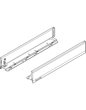 Bild LBX Zargen pure, Höhe M (90,5 mm) NL=550 mm, carbonschwarz matt - Blum-1