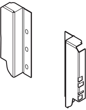 Bild TANDEMBOX Holzrückwandhalter, Höhe B (160 mm), links/rechts, R9006 weissalumin. - Blum-1