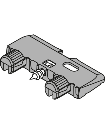 Bild TANDEMBOX Bodenabstützwinkel, erforderlich ab Korpusbreite = 750 mm, Einpressen und Schrauben, R7037 staubgrau - Blum-1