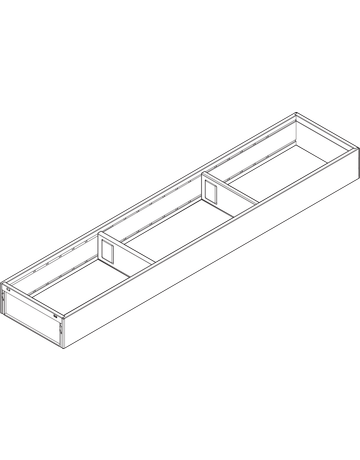 Bild AMBIA-LINE Rahmen, für LEGRABOX/MERIVOBOX Schubkasten, Stahl, NL=650 mm, Breite=100 mm, seidenweiss matt - Blum-1