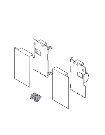 Bild LEGRABOX Fronthalter, mit Distanzstück-Schraube montiert, für Innenschubkasten, links/rechts, für LEGRABOX pure, inox-gebür.-lackiert - Blum-1