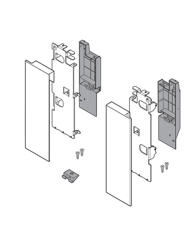 Bild LEGRABOX Fronthalter, Höhe C, für Innenauszug mit Reling, links/rechts, für LEGRABOX free, inox-gebür.-lackiert - Blum-1