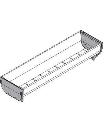Bild ORGA-LINE Schale, Länge=352 mm, Breite=88 mm, inox-gebü/staubgr - Blum-1