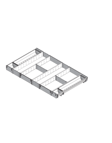 Bild ORGA-LINE Kombi-Set (vollausfüllend), für TANDEMBOX Schubkasten, NL=500 mm, KB=900 mm, inox-gebü/staubgr - Blum-1