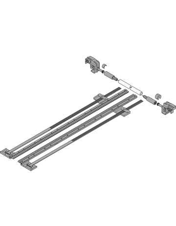 Bild TANDEM Seitenstabilisierung, NL=600 mm, KB=1400 mm, Vollauszug, zum Ablängen, R7037 staubgrau - Blum-1