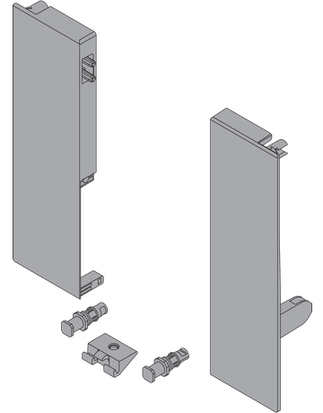 Bild TBX Fronthalter, Höhe D, für Innenauszug mit 1-fach Reling, für Antaro weißgrau - Blum-1
