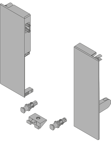 Bild TBX Fronthalter, Höhe C, für Innenauszugmit 1-fach Reling, für Antaro seidenweiß - Blum-1